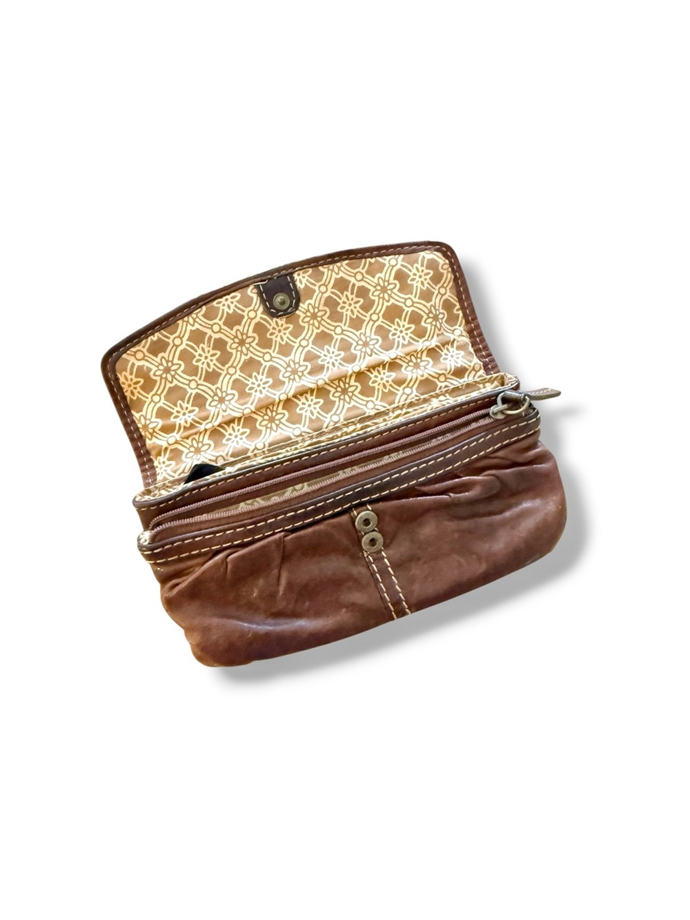 Fossil Talita Patchwork Floral Wristlet Clutch - Brown & Multi - Picture 4 of 5
